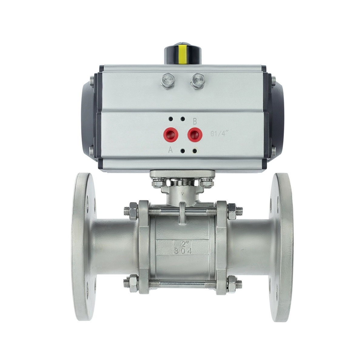 氣動不銹鋼法蘭三片式球閥