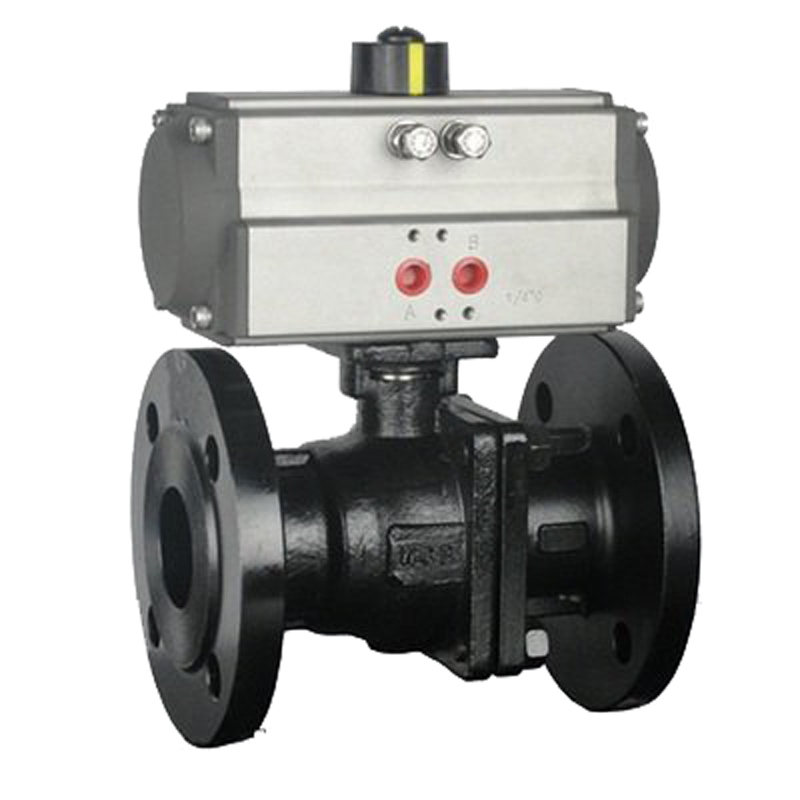 氣動碳鋼高平臺法蘭球閥