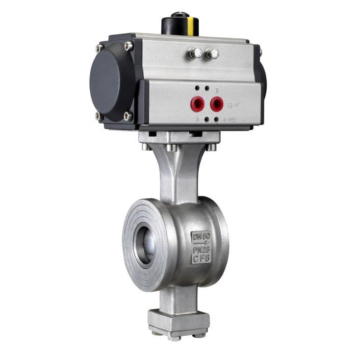 氣動(dòng)對(duì)夾V型球閥