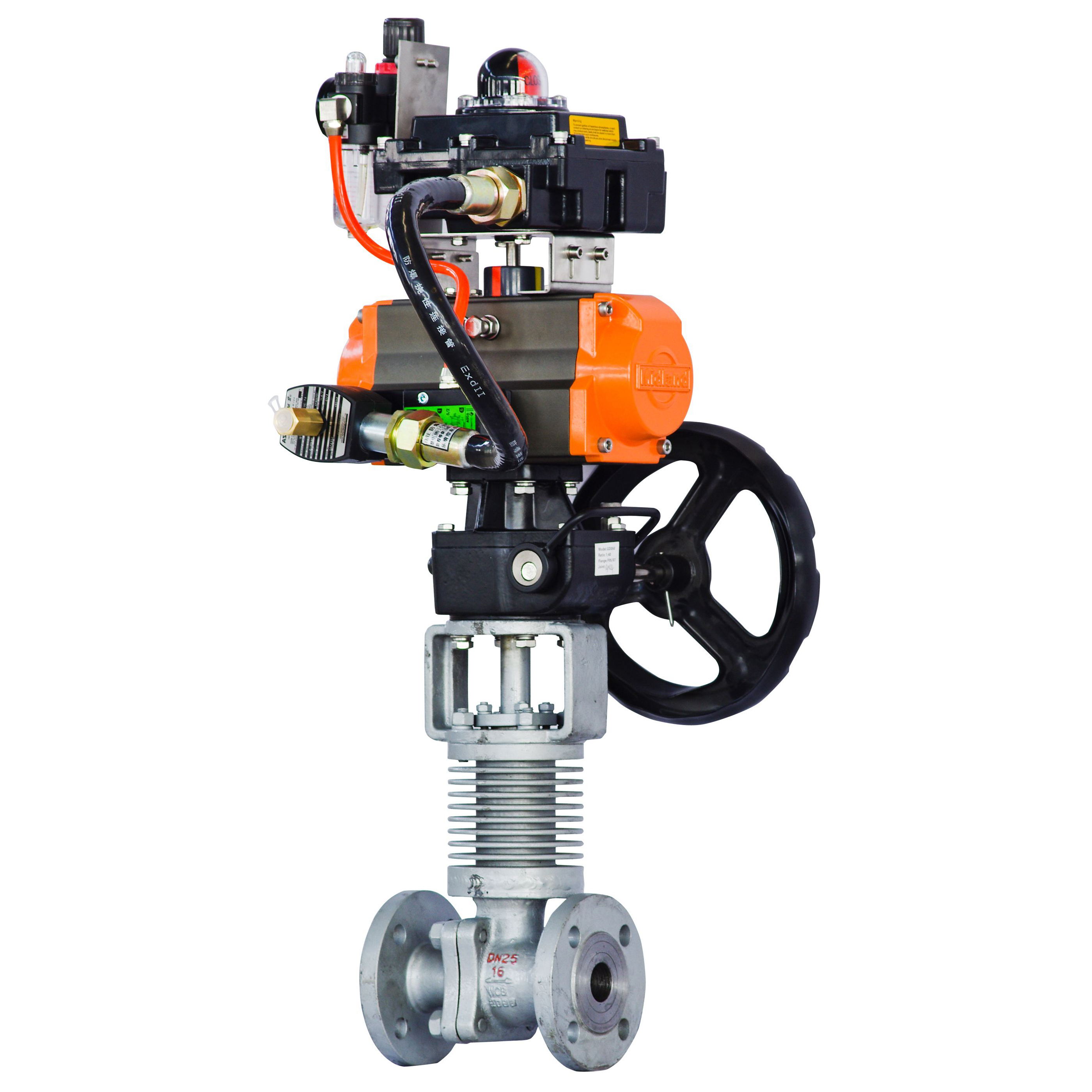 防爆氣動(dòng)散熱高溫法蘭球閥