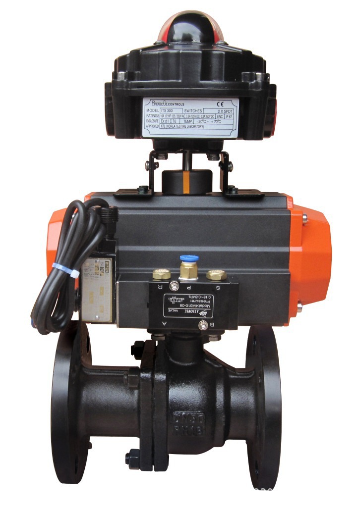 爆氣動碳鋼高平臺法蘭球閥